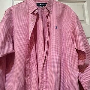 Polo by Ralph Lauren Men's Pink Checkered Shirt